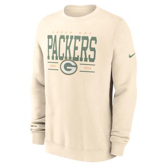 Nike Green Bay Packers Club Nike Mens NFL Pullover Crew in Brown | NKPV15A7T-Y9M
