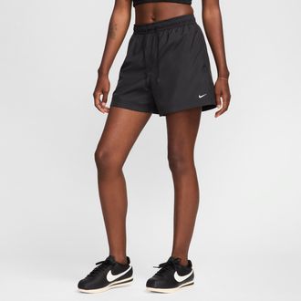 Nike Womens Nike Sportswear Classic Wovens Mid-Rise Shorts in Black | FV7557-010