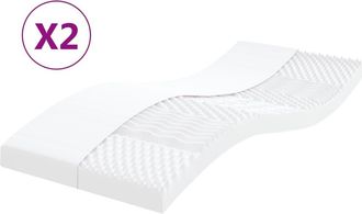 vidaXL Vidaxl - Colchones De Espuma 2 Uds 7 Zonas Dureza 20 Ild 100x200 Cm