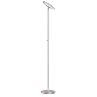 Dainolite Torchier Floor Lamp, Satin Nickel Finish