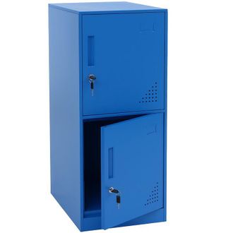 Hhg Armario Hhg-509, Taquilla, Armario Con Taquillas, Armario Con Taquillas, 2 Puertas, 90 X 38 X 45 Cm, Acero, Azul