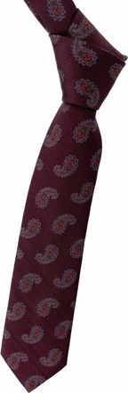Robert Talbott Mens Best Of Class Woven Silk Tie In Burgundy, Brown, And Bronze Paisley