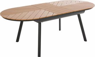 Oviala Mesa de jard&iacute;n rectangular extensible 180/220 cm efecto madera