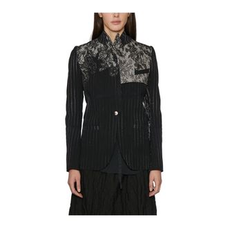 Marc Le Bihan Giacca Monopetto in Seta e Pizzo - female - Marc Le Bihan - Blazers - Black - XS - Jackets