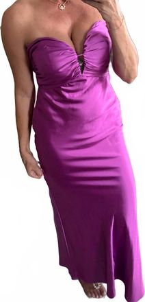 Fate Return To Elegance Satin Dress In Fuchsia