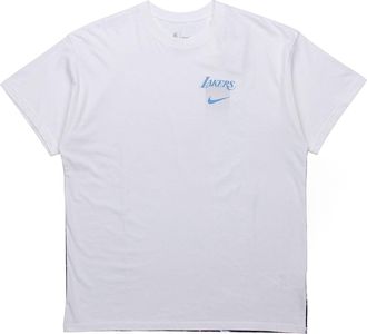 Nike Los Angeles Lakers Back Printing Sports Short Sleeve White CT9386-100