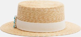 Roger Vivier Tr&egrave;s Vivier straw boater hat