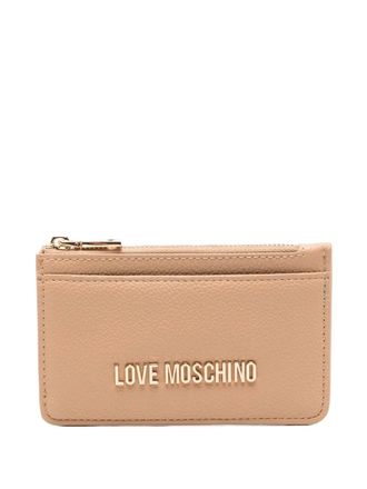 Love Moschino logo-plaque wallet - women - Polyurethane - One Size - Neutrals