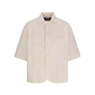 Jacquemus Short Sleeve Shirts, male, Beige, Size: S La Chemise Paysan