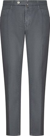 Incotex Grey Cotton And Linen Slim-Fit Trousers