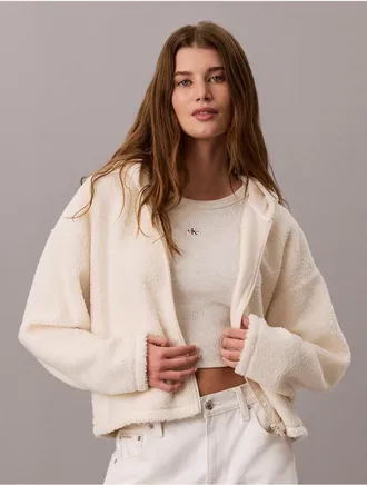 Calvin Klein Calvin Klein Womens Sherpa Zip Hoodie - Red - XL