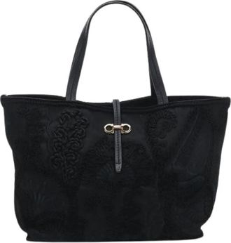 Ferragamo Pre-owned Nylon Tote Bag - Dames - Vintage Shopper - Zwart - ONE Size - Nylon - Vintage
