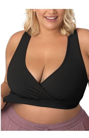 Kindred Bravely Busty French Terry Racerback Nursing & Sleep Bra - Fits Sizes 30E-46H in Black at Nordstrom, Size X-Large G