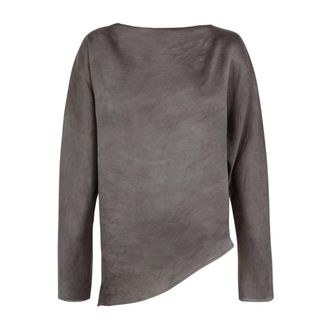 Cortana Japanese-Sleeve Asymmetric-Hem Top - female - Cortana - Blouses - Gray - 2XS - Blouses & Shirts