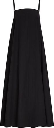 STUDIO NICHOLSON Gathered Cotton Midi Dress - Black - 8 (UK8 / S)