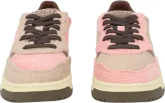 Autry Multicolour Velvet Brown Accent Low-Top Sneakers