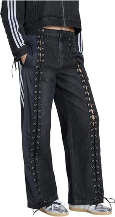 adidas Denim Firebird Lacing Pants - Dames - Skatekleding - Zwart - M - Denim - Fitness
