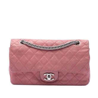 Chanel Pre-owned Double Flap Schoudertas - Dames - Pre-owned - Roze - Maat: ONE Size Leer