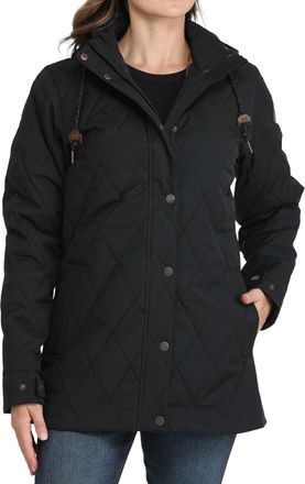 Cinch Womens Quilted Snap Barn Coat In Black