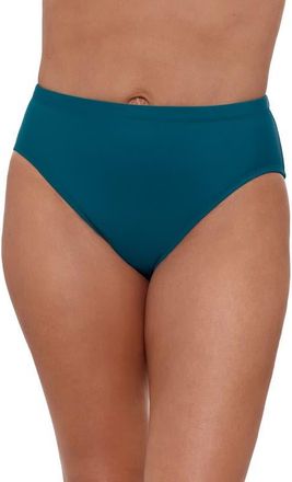 Aqua Green Mid Rise Tummy Control Brief Swimsuit Bottom in Lagoon at Nordstrom, Size X-Large