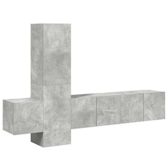 Berkfield Home 5 Piece TV Cabinet Set Concrete Grey Engineered Wood