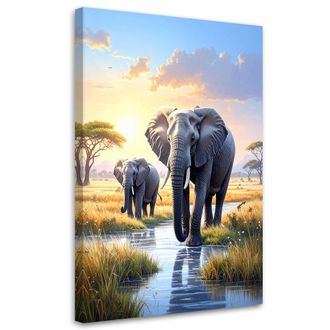 Feeby Impresi&oacute;n De Imagen Elefantes &Aacute;frica Sabana Animales 70x100