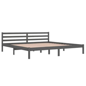 Berkfield Home Beautiful Day Bed Solid Wood Pine 200x200 cm Super King Grey