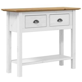 Berkfield Home Console Table BODO Brown 90x34.5x73 cm Solid Wood Pine in White