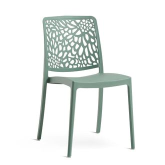 Siediti Fuori e Dentro Set de 4 sillas de jard&iacute;n apilables en resina verdes