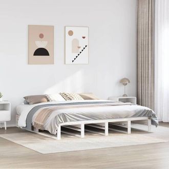 vidaXL Vidaxl - Estructura De Cama Sin Colch&oacute;n Madera Maciza Blanca 200x200 Cm