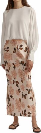 Favorite Daughter Josie Midi Skirt In Bare Roses