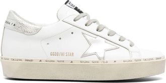 Golden Goose Hi Star Trainers With Star And Metallic Silver Heel