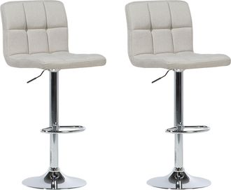 Beliani Beliani - Conjunto De 2 Taburetes De Bar Beige Para Cocina Giratorios Altura Ajustable Marion