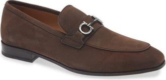Ferragamo Balty Double Gancio Bit Loafer in Bark Moro Biscotto at Nordstrom, Size 10.5