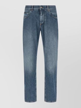 Dolce & Gabbana embroidered straight-leg jeans