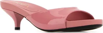 Prada Womens Pink Leather Mules Petalo Sandali Sandal