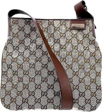 Gucci Pre-owned Cross Body Bags, female, Beige, Size: ONE SIZE Pre-owned Canvas Cross Body Bag