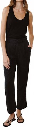 Bella Dahl Womens High Waist Straight Leg Piped Side Pant In Black
