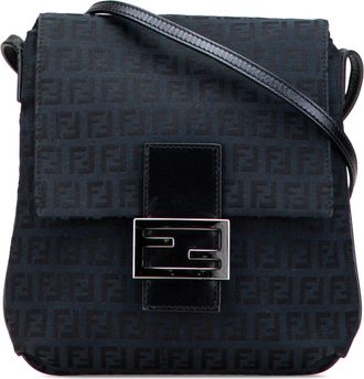 Fendi Pre-owned Womens Logo Canvas Shoulder Bag - Black Textile - One Size