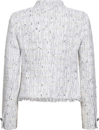 Tagliatore Womens Tweed Jacket White Cotton Blend