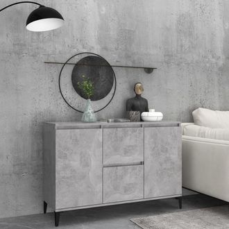 vidaXL Aparador De Madera Contrachapada Gris Hormig&oacute;n 102x35x70 Cm Vidaxl