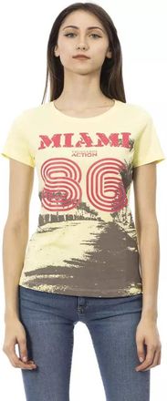 Trussardi Action T-shirt met Korte Mouwen - Dames - T-shirts - Geel - S - Katoen - Tops