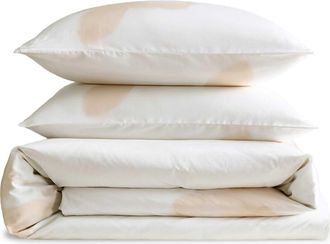 Calvin Klein Liquid Floral 300 Thread Count Cotton Comforter & Shams Set in Light Beige at Nordstrom, Size Full/queen