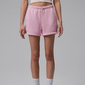Nike Jordan Womens Jordan Brooklyn Fleece Shorts in Pink | HJ1365-676