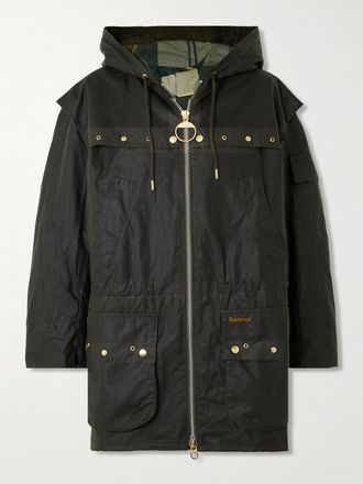Barbour Giacca In Cotone Cerato Con Cappuccio Aberford - Verde
