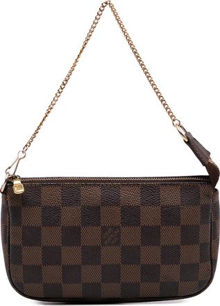 Louis Vuitton Pre-owned Womens Pochette Accessoires Chain - Dark Brown Textile - One Size