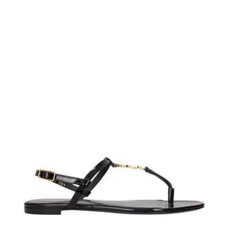 Saint Laurent Cassandra Sandalen Damens Lackschwarz