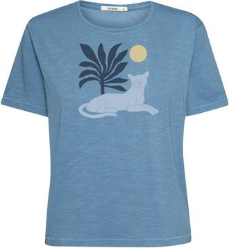Greenbomb Panther Leaves Nova T-Shirt T-Shirt f&uuml;r Damen | blau