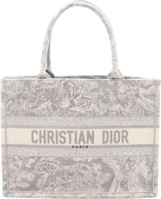 Dior Pre-owned Book Tote Canvas Tote Bag - Dames - Vintage Shopper - Grijs - ONE Size - Vintage