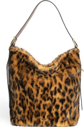 Zadig&Voltaire Jane X-Large Leo Faux Fur Hobo Bag in Cognac at Nordstrom